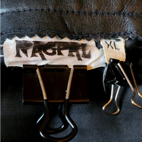 Vintage Real Leather Sequin Beaded Jacket Skirt Set Women XL Biker Western Disco - Picture 14 of 16